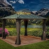 BRAST® Pavillon Aluminium Pagode 3,5x3,5m | viele Modelle & Farben | inkl. Moskitonetz + LED |...