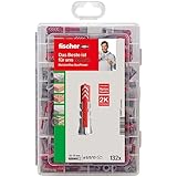 fischer Meister-Box DuoPower, Dübelbox mit 132 Dübeln (60 Stk. 6 x 30, 60 Stk. 8 x 40, 12 Stk. 10...