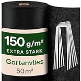 Praknu Gartenvlies 150g/m² mit 24 Erdankern - 𝗘𝘅𝘁𝗿𝗮 𝗦𝘁𝗮𝗿𝗸 & Reißfest...