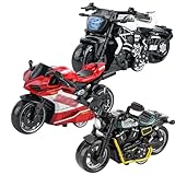 WANLIMA 3 Stück Motorrad Spielzeug für Kinder,Simulation Motorrad Modell,Pull Back Motorrad...