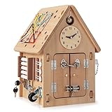 GOPLUS Spielhaus Kinder, Spielzeughaus aus Holz mit 23 Zubehör & Stauraum, Montessori Spielzeug zur...