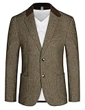 PaulJones Sakkos für Herren aus Wool Business Sakko Regular Fit Vintage Blazer Espresso L