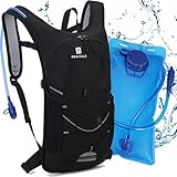 BBAIYULE® Trinkrucksack mit Trinkblase 2L, BPA-Frei | Trinkrucksack 2l mit Reflektoren | Rucksack...