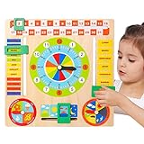Elinrat Montessori Uhr Spielzeug - Hölzerne Montessori-Lernuhr,Montessori Lernspielzeug für...