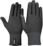GripGrab Merino Liner Handschuhe Touchscreen Thermo Unterziehhandschuhe Fahrrad mit Merinowolle...