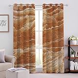 Abstrakt Modern Verdunklungsvorhänge H138XB117cm（H138XB58.5cmX2 Stück） Braune Textur...