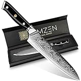 KIMZEN® Damastmesser Kochmesser | Black Edition | Japanisches Messer aus 67 Lagen Damaststahl |...