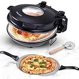Heidenfeld Pizzaofen Napoli | 1200 Watt bis 400°C - Backofen - Pizzastein - Pizzaofen elektrisch -...