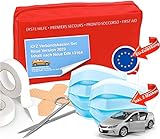 Auto Verbandskasten - Neue Norm 2023 für Tüv geprüft - zertifiziert DIN 13164 - STVO & 2x Maske...