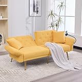 Ausziehcouch mit Schlaffunktion, 2 Sitzer Schlafsofa, Personen mit Verstellbarer Rückenlehne, zwei...