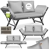 KESSER® Gartenbank Polyrattan Luna mit Liegefunktion Gartensofa 4 in 1 Verstellfunktion Gartencouch...