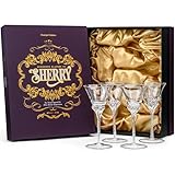 Kristall Sherry, Dessertwein, Likör, Süßer Port Gläser | 4er Set | Professionelle 110 ml...