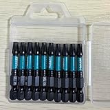 Hakkin 50mm T25 Torx Bit Set Lang 10 Stück Torx mit Loch Set 1/4' Bitsatz Lang Magnetischer...