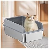 Katzenklo Edelstahl Niemals Gerüche, Antihaft Stainless Steel Litter Box Katzentoilette XXL...