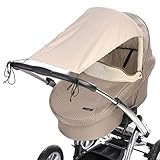 DIAGO Mikrofaser Sonnensegel Kinderwagen, beige