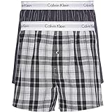 Calvin Klein Herren 2er Pack Boxershorts Unterhosen , Mehrfarbig (Ryan Stripe D Well/Hickory Plaid...