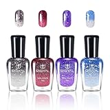 4er Set Farbwechsel Nagellack – Temperaturgesteuerter Nagellack mit Farbtemperaturregelung,...