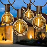 LED Lichterkette Außen Strom 8m - Outdoor Lichterketten 27FT mit Aussen Wetterfest G40 Glühbirne...