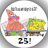 Fondant Tortenaufleger Tortenbild Geburtstag kompatibel mit Spongebob Schwammkopf / 25er Geburtstag...
