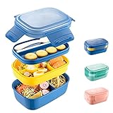 Aiuuee Lunchbox 1900ML, Brotdose Kinder mit 6 Fächern, Auslaufsicher & BPA Frei Bento Box mit...