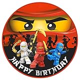 Tortenaufleger Geburtstag Ninjago Motiv Essbare Tortendeko Tortenbild Kuchendekoration Fondant Rund...