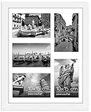 Americanflat 28x36 cm Bilderrahmen Collage Weiß - Fünf 10x15 cm Bilder mit Matte & 28x36 cm ohne...