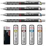 ROtring Tikky Druckbleistift, 4-teiliges Set, Schwarz, 1