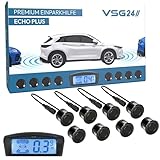 VSG24 Premium Kombi Einparkhilfe mit Display zum nachrüsten am Auto, PDC Parksensoren Vorne Hinten...