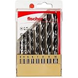 fischer Holzbohrer Set, 3-10 mm Durchmesser, Aufsätze für Bohrmaschinen, Bohrerset mit...