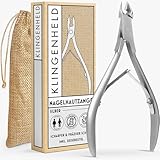 KLINGENHELD® Präzise Nagelhautzange - Sehr leichtgängig & extra scharf - inkl. Reisebeutel aus...