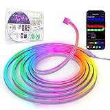 Kangtaixin Neon LED Strip 3m, Flexible LED Streifen mit App-Steuerung, 5V RGB LED Band Seil Lampe,...