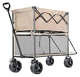Wagon Cart 400L Faltbarer Doppeldecker Wagon 204.1 kg Heavy Duty Gartenwagen Extra Lange...
