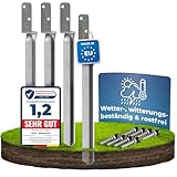 TORFIX® 4er-Set Einschlaghülse Schaukel Bodenanker Z-Form Feuerverzinkt Erdanker für Holzpfosten...
