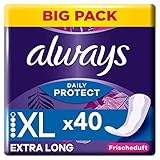 Always Dailies Protect Slipeinlagen Damen, Extra Long (40 Binden) Big Pack, mit frischem Duft,...