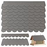 PORFOYO Dachpappe Für Vogelhaus 53stk, Selbstklebende Dachpappe Schindeln, Mini Dachschindeln Mit...