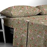 Bettwäsche-Set aus Satin, 100 % Baumwolle, hergestellt in Italien Dis Mirta für Doppelbett, Grün