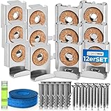 PEARWAY™ Profi Spiegelclips 12er Set inkl. Zubehör I Spiegelaufhängungen für rahmenlose Spiegel...