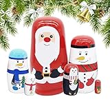 Generisch Weihnachtsbaum-Nistpuppen,Weihnachts-Nistpuppen | Handgefertigte Weihnachtspuppe aus Holz...