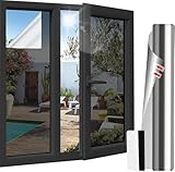 Antrect Spiegelfolie Fenster Sichtschutz 30x200cm Sonnenschutzfolie Fenster innen, UV Folie Fenster...