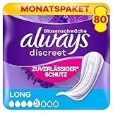 Always Discreet Inkontinenzeinlagen Long, 80 Binden (8 x 10 Stück) Monatspaket, diskreter Schutz &...