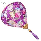 Healeved Vintage Chinesische Laternen 65cm aus Seide mit Blumenmuster Wasserfest für Silvester...