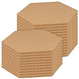 SYUTBOU 24 Stück Pinnwand Kork, 200 x 175 x 6mm Sechseckige Korkplatte, Braun Pinwand Korktafel...