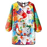 iCovalescent Malschürze, Kinder Malerkittel, mit Ärmeln und Big Taschen, Mädchen Junge...