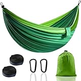 Camping Hängematte Outdoor, Superleichte Tragbare Fallschirm Hängematten mit Zwei Baumgurten...