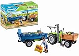 PLAYMOBIL Country 71249 Traktor mit Hänger inkl. Transportboxen, Grüner Trecker für den...