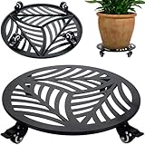 Extra großer Metall-Pflanzkorb mit Rollen, robuster Eisen-Pflanzenständer mit Rollen, für drinnen...