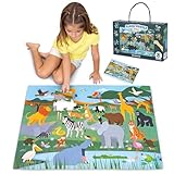 XXL Puzzle 48 Teile Kinder - BONNYCO | Floor Puzzle Dschungeltiere | Bodenpuzzle Kinder Geschenke...