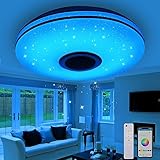 Gindoly 36W LED Deckenleuchte Dimmbar mit Bluetooth Lautsprecher,LED Deckenlampe mit Fernbedienung...