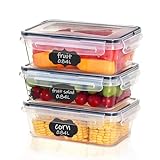 Goldeluxe 3 Frischhaltedosen mit Deckel, Gefrierdosen, 3 x 840 ml, BPA-frei und 100% luftdicht
