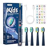 Seago elektrische Zahnbürste Kinder ab 6 Jahren, Wiederaufladbar，extra weiche Borsten, 5 Putzmodi...